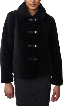 Bernardo Short Faux Shearling Coat in Black at Nordstrom Rack, Size X-Small