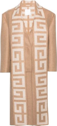 Givenchy 4G scarf wool-blend coat - women - Wool/Silk/Cupro - 40 - Neutrals