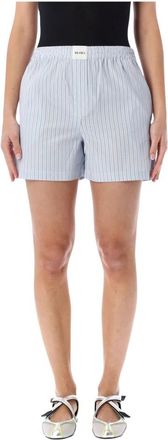 The Attico Short Popeline Striped - Dames - Bermuda - Blauw - S - Katoen - Korte Broeken