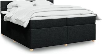 vidaXL Vidaxl - Cama Box Spring Con Colch&oacute;n Tela Negro 200x200 Cm