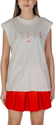 Replay Cr&egrave;me Katoenen Mouwloze T-shirts