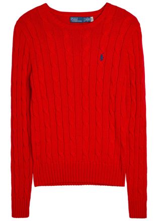 Polo Ralph Lauren Cable-knit Cotton Jumper - Red - XL (UK16 / XL)