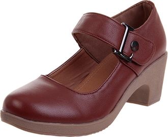 Generic Womens Mid Heel Shoes Four Season Dance Shoes Dance Shoes Soft Womens Mid Heel Shoes Flip up (Brown, 5.5)