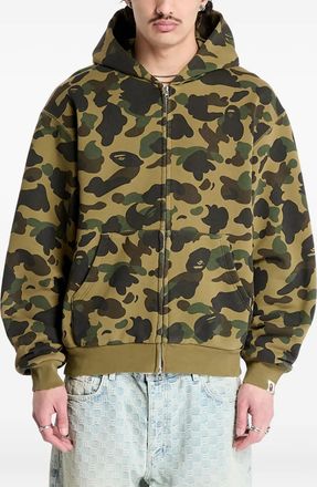 A Bathing Ape Felpa con stampa camouflage e zip - Verde