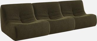 Sweeek Sof&aacute; Envasado Al Vac&iacute;o Modular De Borreguito Texturizado, 3 Plazas