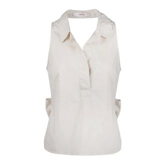 Jucca Polo Shirts, female, Beige, Size: XS Top incrociato senza maniche