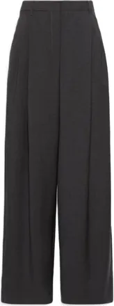 Max Mara Broeken, Dames, Grijs, XS, Wol, Smmtaro Palazzo Broek