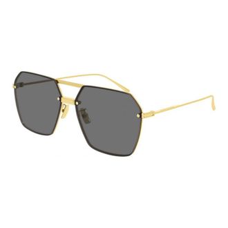 Bottega Veneta Square Full-Rim Sunglasses - Gold