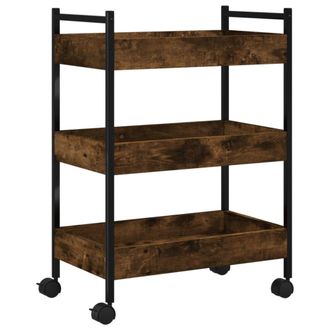vidaXL Vidaxl - Carrito De Cocina Madera Ingenier&iacute;a Roble Ahumado 50x30x70 Cm