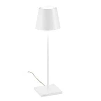 Zafferano L&aacute;mpara de mesa led blanca aluminio 11x38 cm zafferano