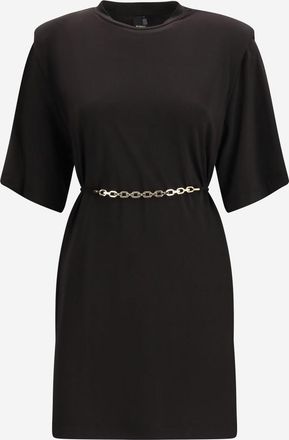 Pinko Black Padded Midi T-shirt Dress