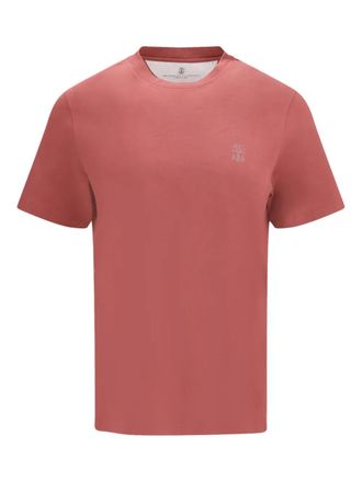 Brunello Cucinelli logo-detail T-shirt - Red