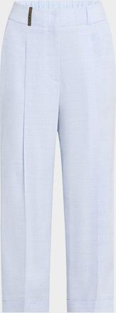 PESERICO Cropped Straight-Leg Pants