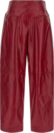 Alberta Ferretti Wide-Leg High-Waist Trousers - Red