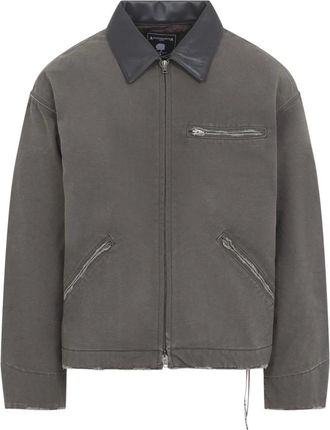 MASTERMIND WORLD Giacca da lavoro stone washed - - Jackets - Uomo - Marrone - M