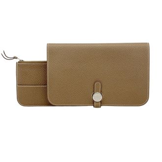 Herm&egrave;s Etoupe Gray Togo Leather Long Wallet (Bi-Fold) (Pre-Owned)