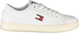 Tommy Hilfiger Witte Leren Dames Sneaker Sportieve Stijl - Dames - Sneakers - Wit - 40 EU - Schoenen