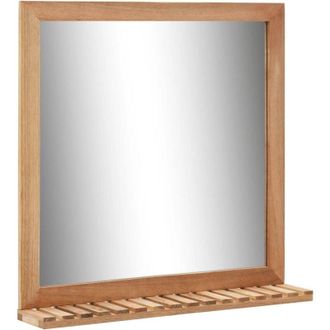 vidaXL Espejo De Cuarto De Ba&ntilde;o Madera Maciza De Nogal 60x12x62 Cm Vidaxl