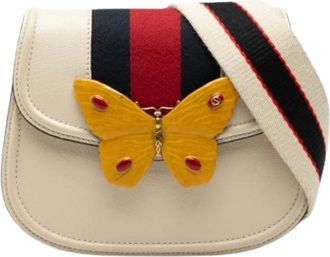 Gucci Pre-owned Cross Body Bags, female, White, Size: ONE SIZE Pre-owned Leather Cross Body Bag