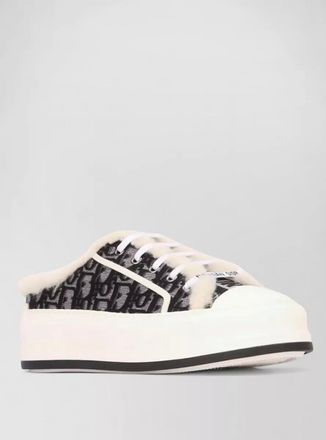 Dior low top sneaker fur trim rubber sole