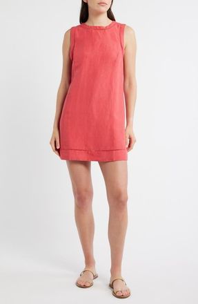 Marine Layer Cora Linen Blend A-Line Minidress in Red at Nordstrom, Size X-Small