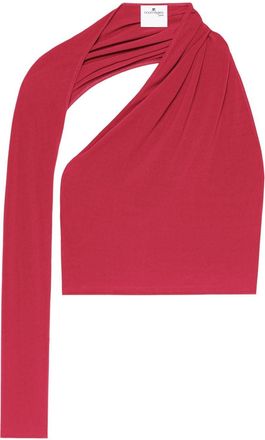 Courrèges Slash asymmetric cropped top - women - Viscose/Elastane - L - Red