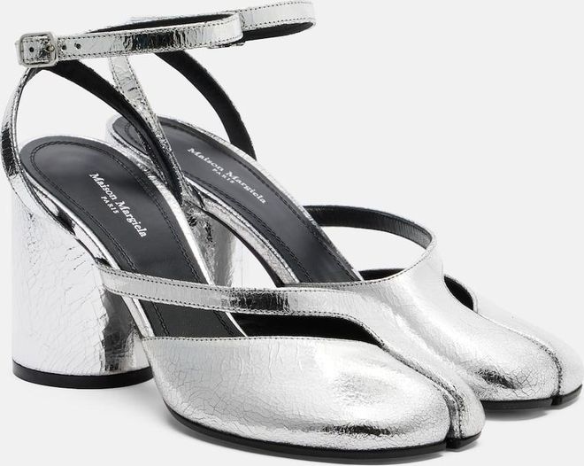 Tabi metallic leather pumps