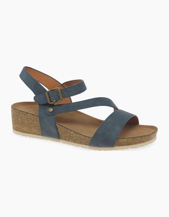 Lunar Womens Cluster Wedge Sandal - Navy - Size: 8
