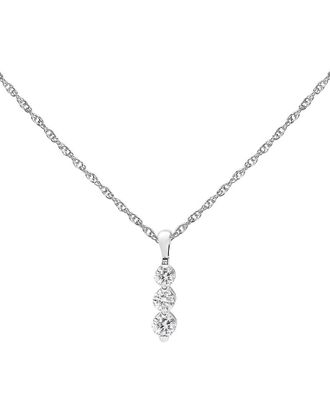 House of Brilliance Haus Of Brilliance Silver 0.15 Ct. Tw. Lab-Grown Diamond Pendant Necklace