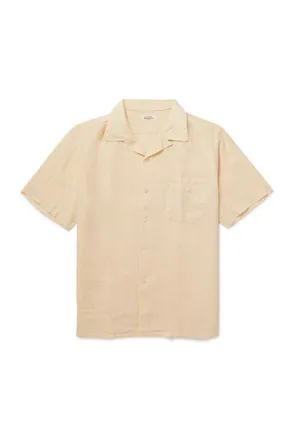 Hartford Palmito Mc Pat Convertible-Collar Linen Shirt