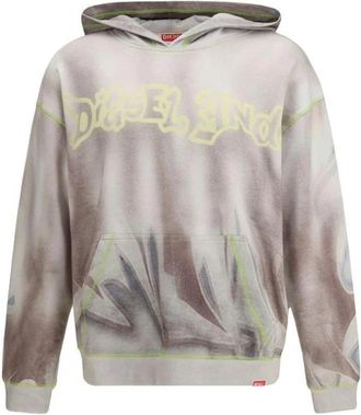 Diesel Cotton Crewneck Sweatshirt - Heren - Hoodies - Grijs - S - Katoen - Hoodies & sweatvesten