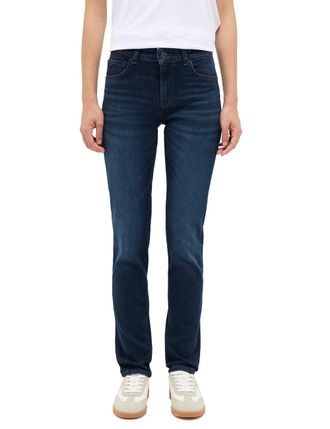 Mustang Slim-fit-Jeans MUSTANG Damen Style Shelby Slim, Damen, Gr. 25, L&auml;nge 30, blau (882 dunkelblau), Denim/Jeans, 93% Baumwolle, 5% Elastomultiester, 2% El