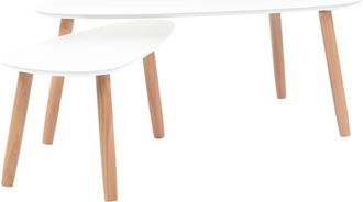 vidaXL Vidaxl - Set De Mesas De Centro 2 Unidades Madera Maciza De Pino Blanco