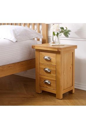 Birlea Woburn Small 3 Drawer Bedside Oak in Light Oak