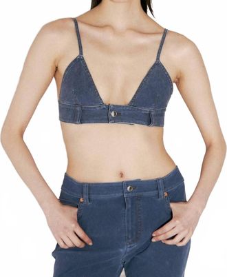 Alexander Wang Trompe LOeil Denim Bra Top In Blue