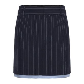 Gestuz Short Skirts, female, Blue, Size: 2XL Navy Pinstripe Skirt Classic Quality