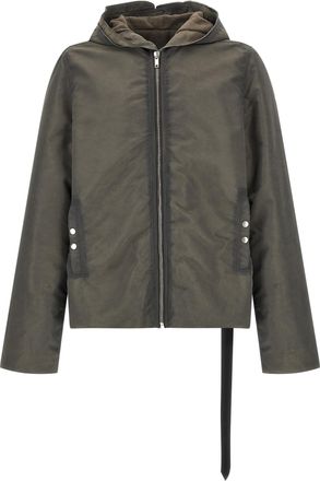 Rick Owens Gray Nylon Full-Length Mens Jacket