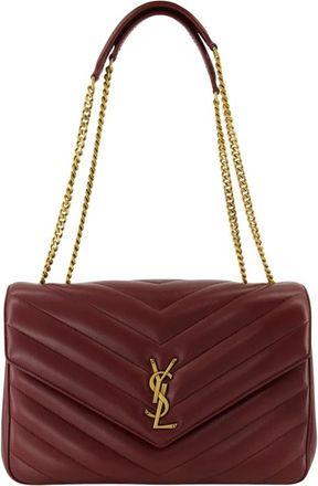 Saint Laurent Tassen, Dames, Rood, ONE Size, Leer, Loulou Large