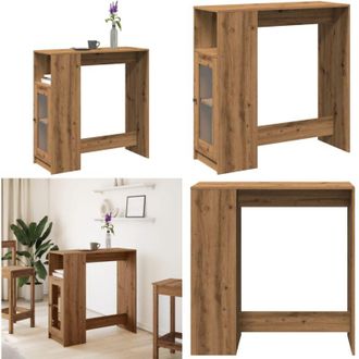 vidaXL Tavolo Bar con Rastrelliera Rovere 101x40x103,5 cm Multistrato - Tavolo da bar - Tavolo con scomparti