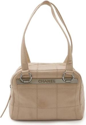 Chanel Pre-owned Vintage Handtas - Dames - Vintage Handtas - Beige - ONE Size - Leer - Vintage
