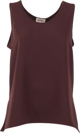 P.A.R.O.S.H. Sleeveless Tops, female, Brown, Size: S Blusa S/Maniche
