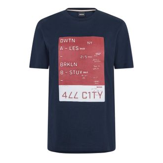 HUGO BOSS Heren T-shirt van katoen (Donkerblauw)