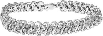 House of Brilliance Haus Of Brilliance Silver 0.51 Ct. Tw. Diamond Link Bracelet