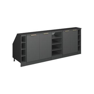 Vicco Armario De Cocina Para Techo Inclinado R-line, Antracita-oro, 210 Cm Lote De 5 Carcasas De Armario 60 Cm De Profundidad, Vicco