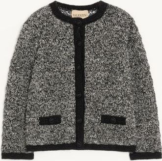 Valentino Giacca In Maglia In Lino E Lurex Donna NERO/AVORIO XL