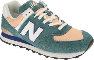 New Balance Mens U574bkr Sneakers, New Spruce/Peach Blossom, 8.5 Women/7 Men