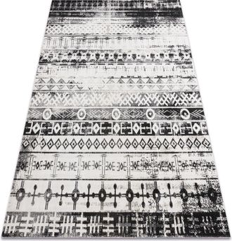 RugsX Rugsx - Alfombra Moderna Mundo E0592 &Eacute;tnico Exterior Beige / Negro Beige 140x190 Cm