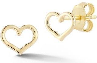 Ember Fine Jewelry Heart Stud Earrings in Gold at Nordstrom Rack