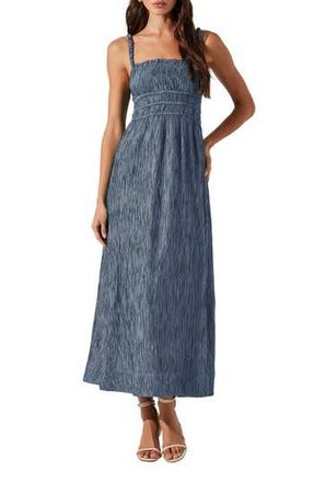 ASTR the Label Neelam Shirred Maxi Dress in Blue at Nordstrom Rack, Size X-Large