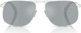 Moncler Vitessa 58mm Pilot Sunglasses in Silver /Mirror Blue at Nordstrom